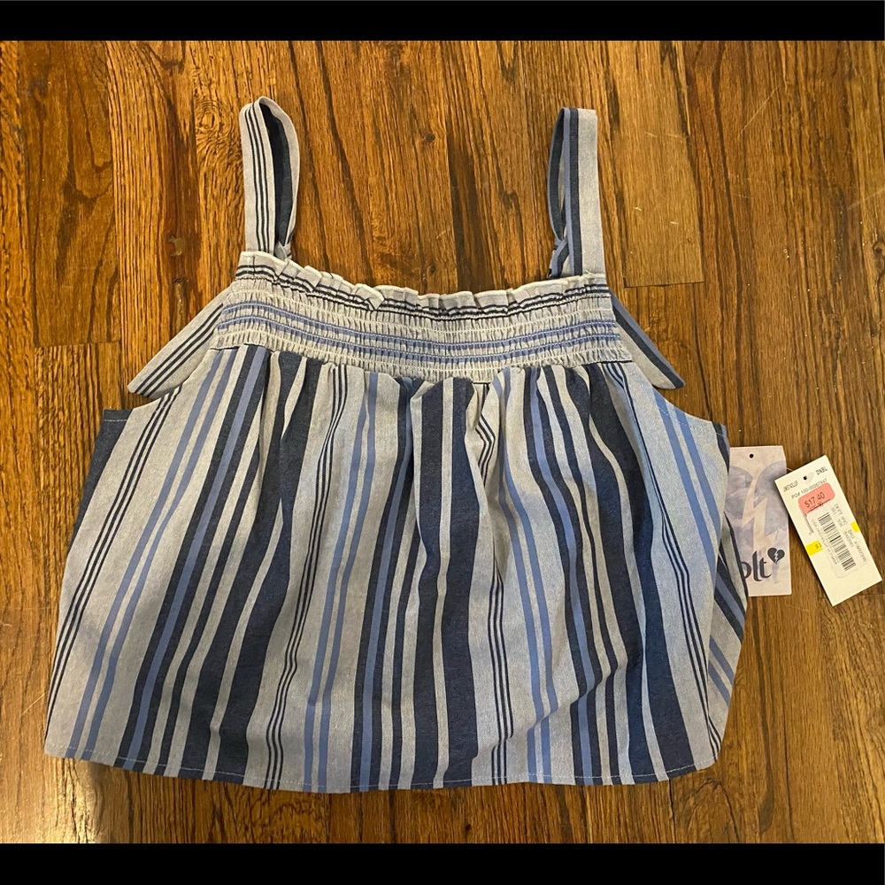 Jolt Blue Striped Top